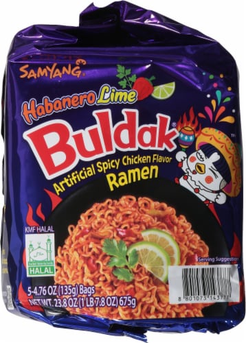 Buldak® Habanero Lime Stir-Fried Ramen Multipack Perspective: left