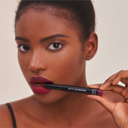L.O.C.K. 06 Deep Plum Matte Lip Crayon Perspective: left