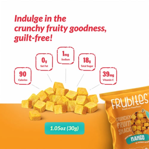 Crunchy Fruit Snacks - Freeze-Dried Mango, Perfect For School Lunches. No Sugar Added Perspective: left