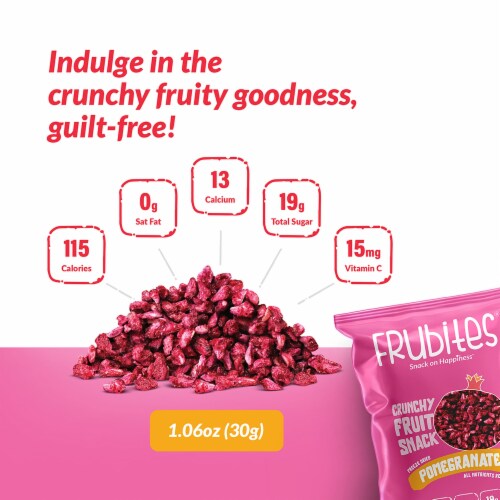 Crunchy Fruit Snacks - Freeze-Dried Pomegranate, Perfect For School Lunches, No Sugar Added Perspective: left