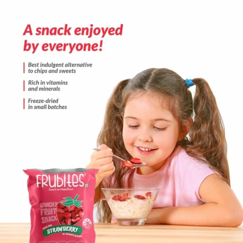 Crunchy Fruit Snacks - Freeze-Dried Strawberry, Perfect For School Lunches,  No Sugar Added Perspective: left