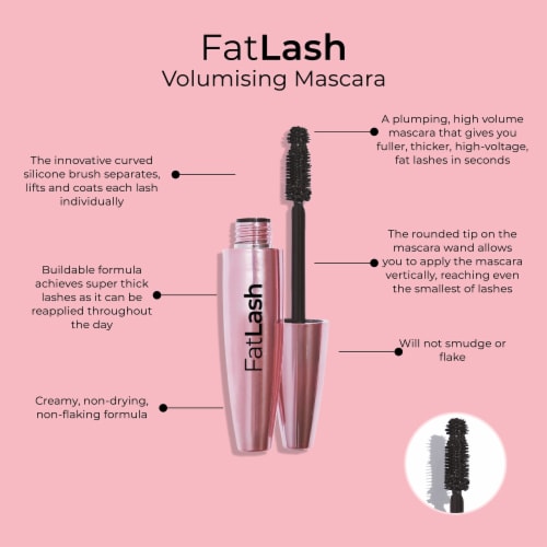 MCoBeauty Fatlash Volumizing Mascara Creamy Non-Drying Non-Flaking Formula - Black Perspective: left