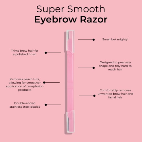 MCoBeauty Super Smooth Eyebrow Razor Shaper Double-Ended Stainless Steel Blades Perspective: left