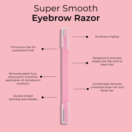 MCoBeauty Super Smooth Eyebrow Razor Shaper Double-Ended Stainless Steel Blades Perspective: left