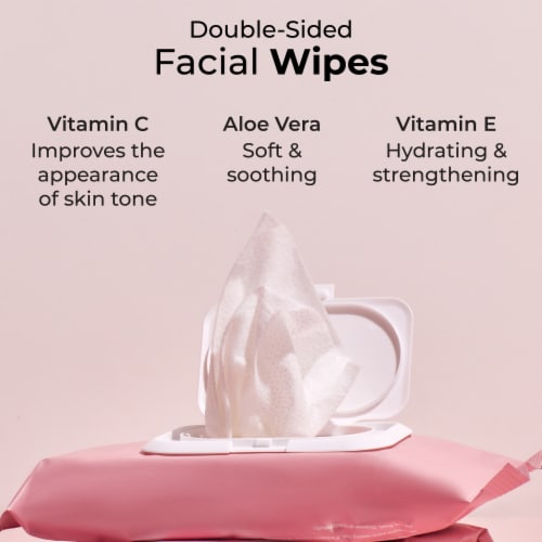 MCoBeauty Double-Sided Everyday Face Wipes Perspective: left