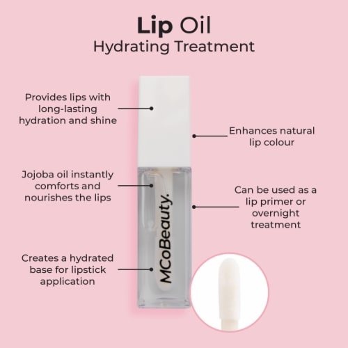 MCoBeauty Lip Oil Instantly Treats Nourishes + Hydrates - Clear Perspective: left