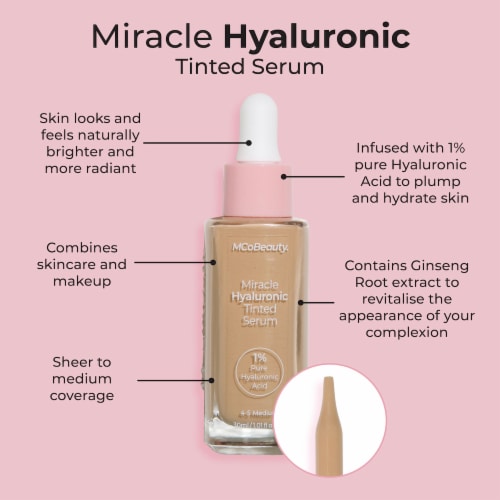 MCoBeauty Miracle Hyaluronic Tinted Serum - 10-12 Deep Perspective: left