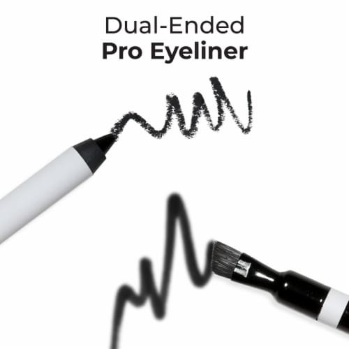 MCoBeauty Pro Eyeliner with Dual Ended Brush + Highly Pigmented - Black Perspective: left