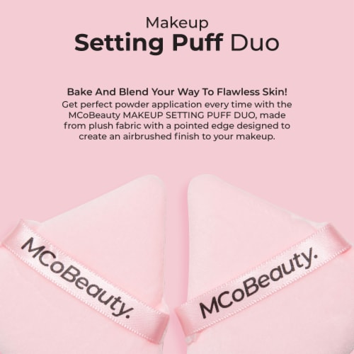 MCoBeauty Makeup Setting Puffs to Bake + Blend for Airbrushed Finished – 2-Pack Perspective: left