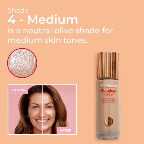MCoBeauty Flawless Glow Luminous Filter Foundation Filter-like Dewy Finish – 4 Medium Perspective: left