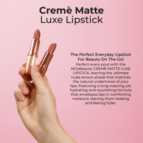 MCoBeauty Matte Luxe Lipstick Creamy + Long Lasting - Cheeky Chat Perspective: left