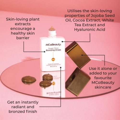 MCoBeauty Super Glow Bronzing Drops Skincare-Infused with Antioxidants Perspective: left
