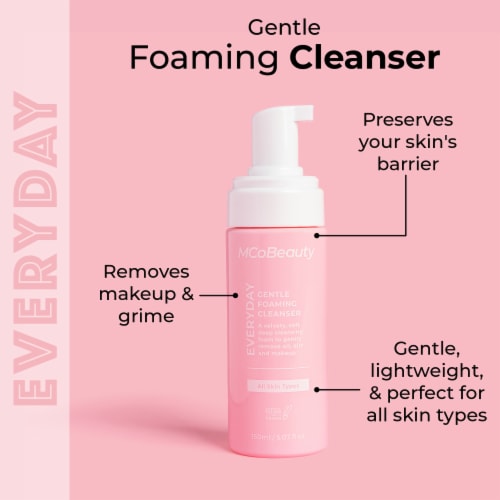 MCoBeauty Everyday Gentle Foaming Face Wash For All Skin Types Perspective: left
