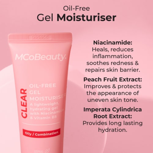 MCoBeauty Clear Oil-Free Gel Face Moisturizer With Niacinamides For Oily/Combo Skin Perspective: left