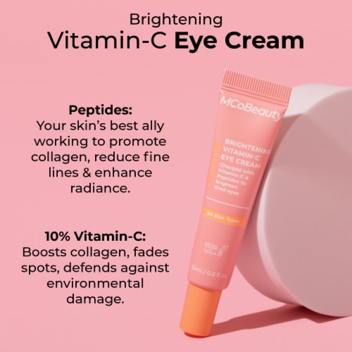 MCoBeauty Glow Brightening Vitamin-C Eye Cream With Peptides For All Skin Types Perspective: left