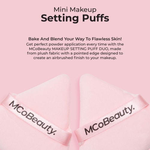 MCoBeauty Mini Makeup Setting Puffs to Bake + Blend for Airbrushed Finished Perspective: left