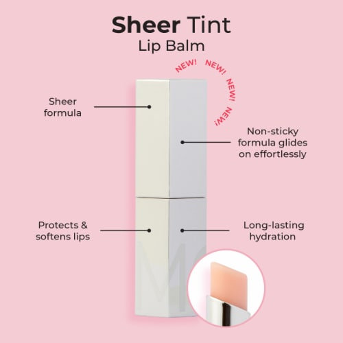 MCoBeauty Lip Balm Sheer Tint Protects + Softens Lips - Clear Perspective: left