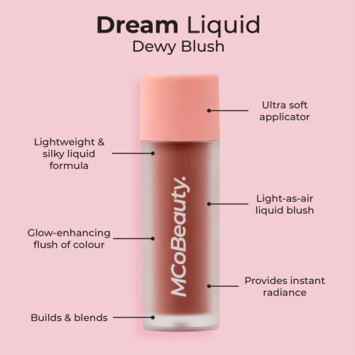 MCoBeauty Dream Liquid Dewy Blush Lightweight and Silky Liquid Formula - Nude Mauve Perspective: left