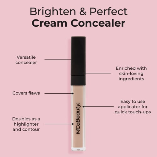 MCoBeauty Brighten & Perfect Cream Concealer Seamless + Buildable Coverage – Light 2 Fair Perspective: left