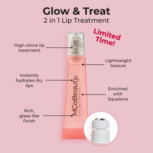 MCoBeauty Glow & Treat 2-in-1 Lip Oil Rich Glass-like Finish - Birthday Edition Perspective: left