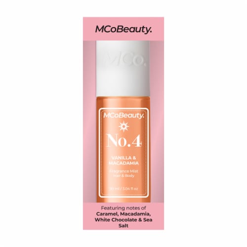 MCoBeauty® Fragrance Mist Hair and Body Spray - No. 4 Vanilla & Macadamia Perspective: left