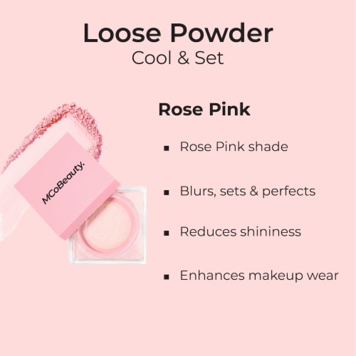 MCoBeauty Loose Powder Cool & Set - Rose Pink Perspective: left