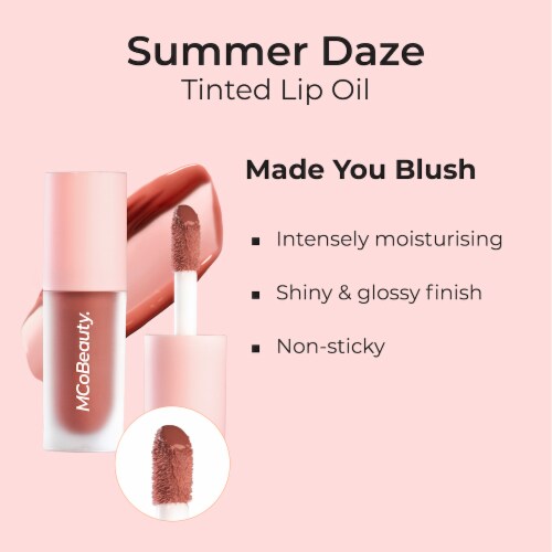 MCoBeauty® Summer Daze Tinted Lip Oil - Made You Blush Perspective: left