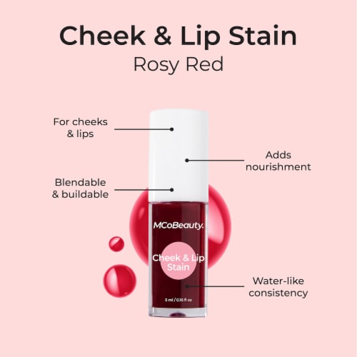 MCoBeauty® Cheek & Lip Stain - Rosy Red Perspective: left