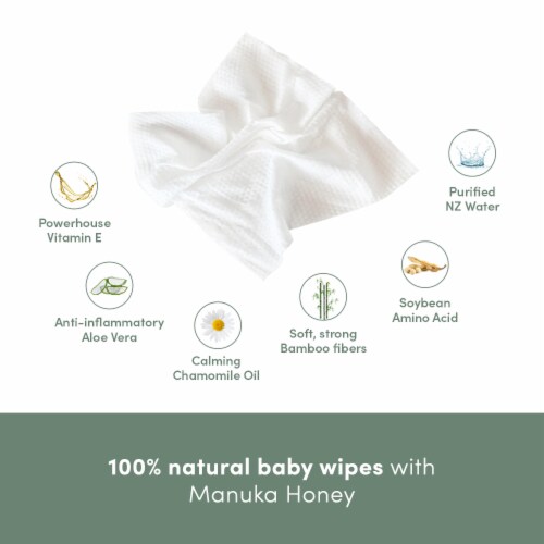 Ecoriginals Plant Based 3 Packs of Diapers + 3 Packs of Manuka Wipes | Newborn Plus Size 1 | Perspective: left