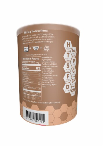 The WellBeing Coffee Flavored Collagen Balanced Daily Drink Perspective: left