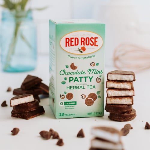 Red Rose Sweet Temptations Dessert Tea Chocolate Mint Patty, 18 Count Pack of 6 Perspective: left