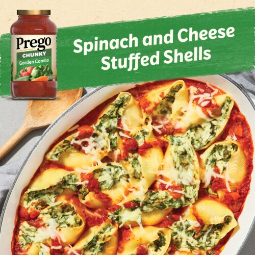 Prego® Chunky Garden Combo Pasta Sauce Case Perspective: left
