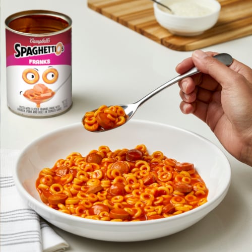Campbell's® SpaghettiOs Pasta with Sliced Franks Perspective: left