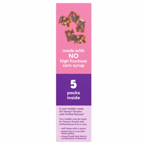 Plum® Organics Puffed Quinoa Berry Teensy® Snacks Perspective: left
