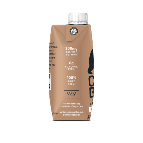 Wandering Bear Straight Black Cold Brew Coffee Perspective: left