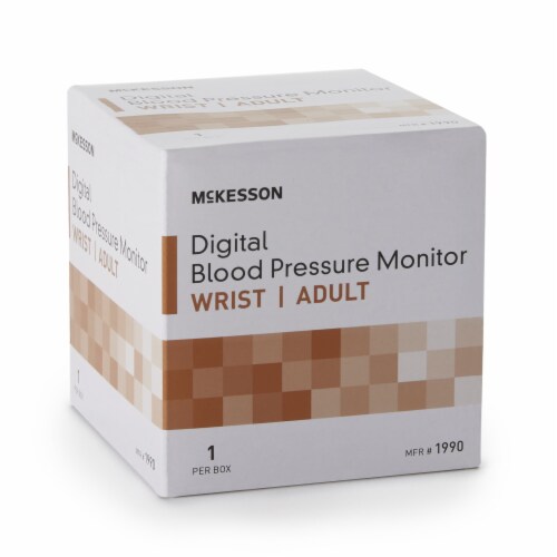 McKesson One Size Fits Most Cuff Wrist Home Automatic Digital Blood Pressure Monitor Perspective: left