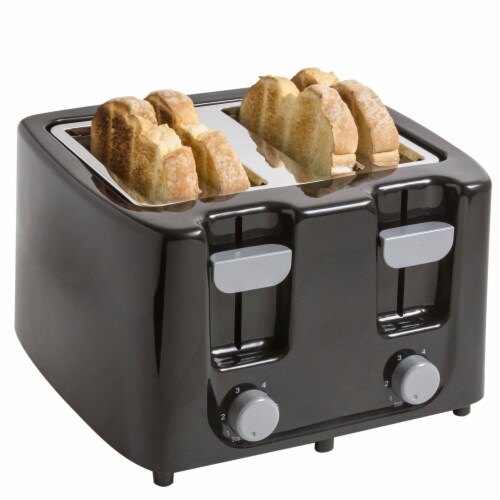 Continental 4-Slice Cool Touch Toaster Black Perspective: left