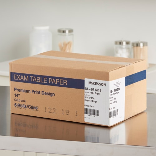 McKesson Table Paper Bugs and Things Crepe 14'' W x 125' L Pediatric 6 Rolls Perspective: left