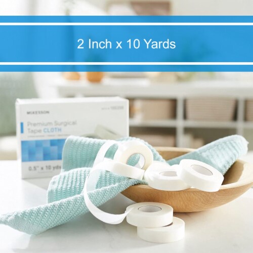 McKesson White Silk-Like Cloth Medical Tape 2 x 10 Yd 10 Boxes, 6 Rolls/Box 100202 Perspective: left