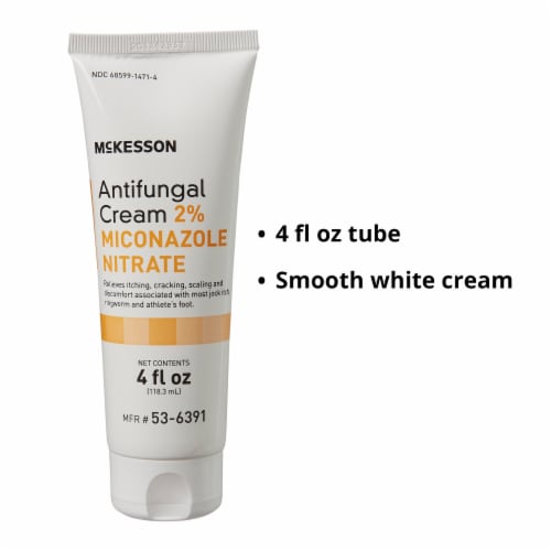 McKesson 2% Miconazole Nitrate Cream Antifungal 4 oz. Tube 12 Ct Perspective: left