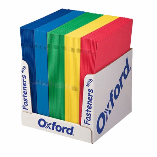 Oxford® School Grade Twin Pocket Folders with Fasteners Perspective: left