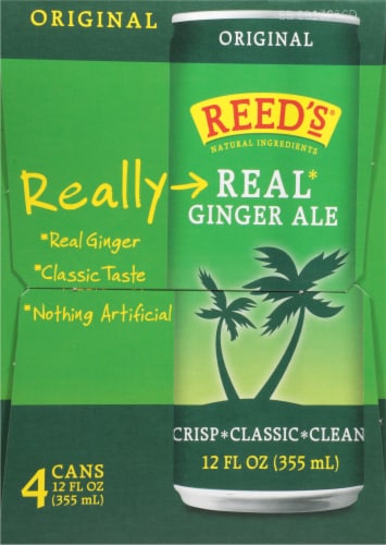 Reed's Original Real Ginger Ale Soda Bottles Perspective: right
