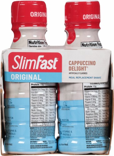 SlimFast Original Cappuccino Delight Ready To Drink Meal Replacement Shakes Perspective: right