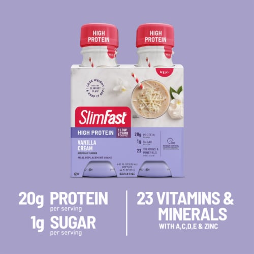 SlimFast High Protein Vanilla Cream Meal Replacement Shake Perspective: right