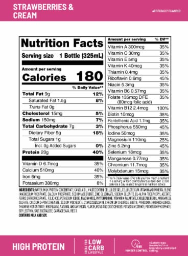 SlimFast Advanced Nutrition Strawberries & Cream Meal Replacement Shakes Perspective: right