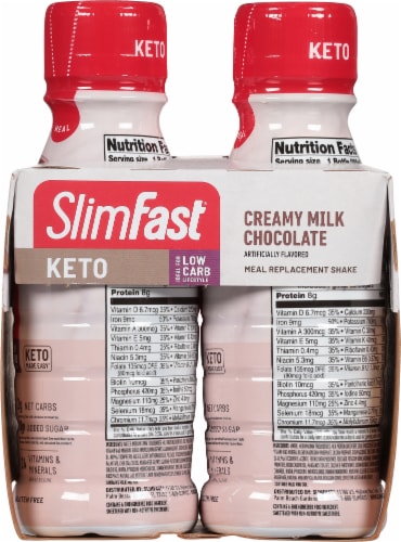 SlimFast® Keto Ready to Drink Creamy Milk Chocolate Meal Replacement Shakes Perspective: right