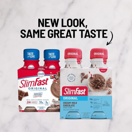 SlimFast Original Creamy Milk Chocolate Meal Replacement Shakes Perspective: right
