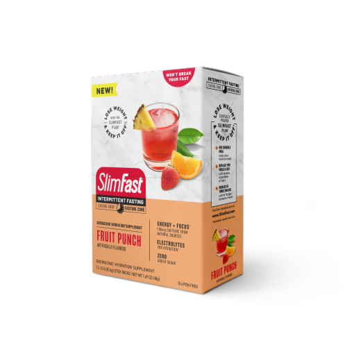 SlimFast® Intermittent Fasting Fruit Punch Hydration Stick Pack Perspective: right