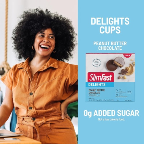 SlimFast Delights Peanut Butter Chocolate Snack Cup Perspective: right