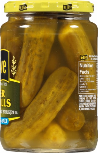 Mt. Olive Kosher Baby Dills with Sea Salt Perspective: right